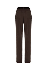 Pantalone in seta stretch cioccolato -  | Wise