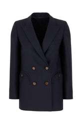 Giacca in misto lana blu navy -  | Wise