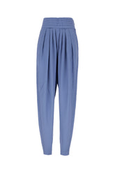Pantalone in misto viscosa azzurro ceruleo -  | Wise