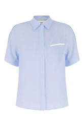 Powder blue acetate blend blouse -  | Wise