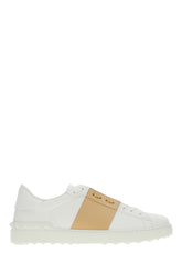 Sneakers Open in pelle bianca con banda beige -  | Wise