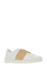 Sneakers Open in pelle bianca con banda beige -  | Wise
