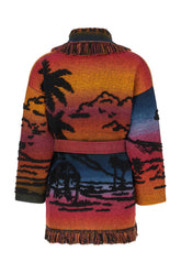 Cardigan oversize in misto cashmere ricamato -  | Wise