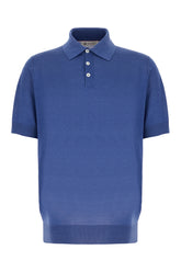 Polo in misto seta blu -  | Wise