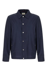 Giubbino in misto seta blu notte -  | Wise