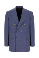 Giacca in misto lana azzurro ceruleo -  | Wise