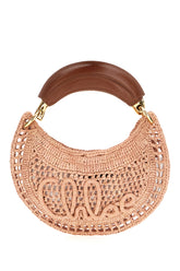 Borsa a mano Summer Banana mini in rafia rosa -  | Wise