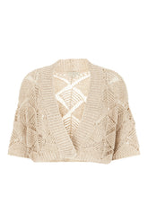 Beige cotton blend cardigan -  | Wise