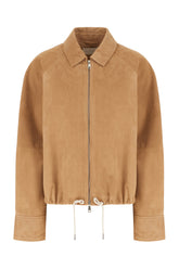 Giubbino in pelle scamosciata beige -  | Wise
