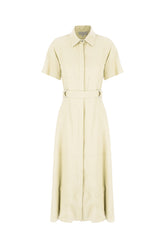 Beige viscose blend shirt dress -  | Wise