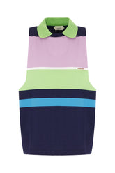 Polo smanicata in cotone ricamato -  | Wise