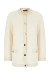 Cardigan in misto lana stretch avorio -  | Wise