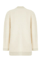 Cardigan in misto lana stretch avorio -  | Wise
