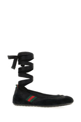 Ballerine nere in pelle scamosciata e tessuto -  | Wise