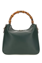 Bottle green leather small Diana handbag -  | Wise