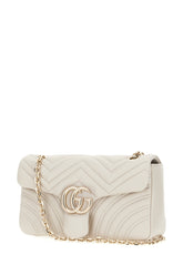 Borsa a spalla GG Marmont media in nappa grigio chiaro -  | Wise