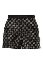 Shorts in tweed di lana lamè nero -  | Wise