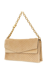 Borsa a spalla grande in pelle scamosciata beige -  | Wise