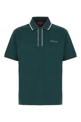 Polo in piquet stretch verde scuro -  | Wise