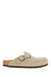 Slippers Boston in pelle scamosciata tortora -  | Wise