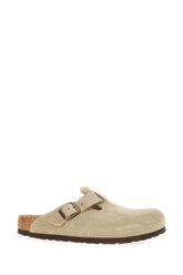 Slippers Boston in pelle scamosciata tortora -  | Wise