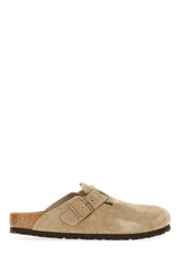 Slippers Boston in pelle scamosciata tortora -  | Wise