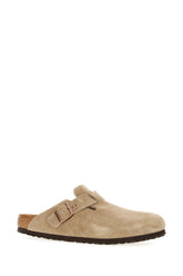 Slippers Boston in pelle scamosciata tortora -  | Wise