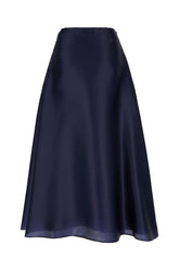 Gonna midi in seta blu notte -  | Wise