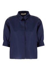 Blusa in seta blu navy -  | Wise