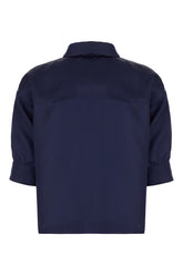 Blusa in seta blu navy -  | Wise