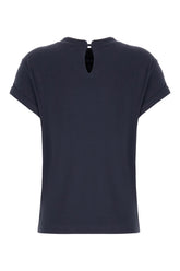 T-shirt in cotone stretch blu notte -  | Wise