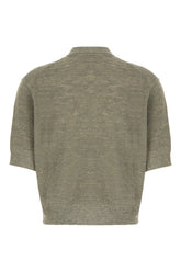 Polo in misto lino verde salvia -  | Wise