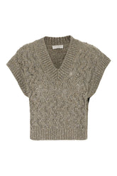 Gilet in misto seta grigio -  | Wise