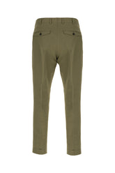 Olive green cotton blend pants -  | Wise