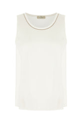White stretch silk top -  | Wise