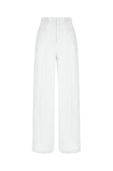 Embroidered linen blend pants -  | Wise