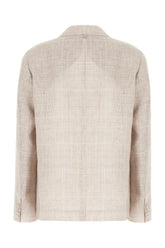 Embroidered linen blend blazer -  | Wise