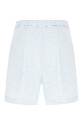 Light blue cotton blend shorts -  | Wise