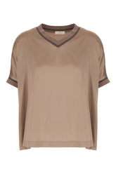 Top in seta stretch biscotto -  | Wise