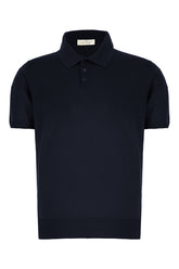 Polo in seta blu notte -  | Wise