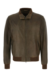 Giubbino in pelle fango -  | Wise