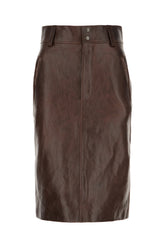 Gonna in pelle marrone -  | Wise