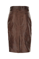 Gonna in pelle marrone -  | Wise