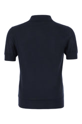 Polo in misto cashmere blu -  | Wise