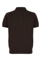 Polo in seta e cotone cioccolato -  | Wise