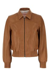 Bomber in pelle marrone -  | Wise