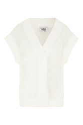Cardigan smanicato in cotone bianco -  | Wise