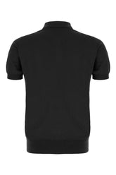 Polo in misto cotone nero -  | Wise