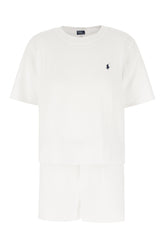 Set di t-shirt e shorts in misto cotone stretch bianco -  | Wise
