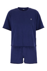 Set di t-shirt e shorts in misto cotone stretch blu navy -  | Wise